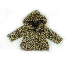 Load image into Gallery viewer, Fluffy Faux Cheetah Hooded Jacket

