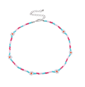 Colorful Daisy Beaded Necklace