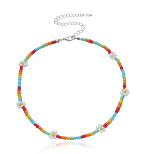 Colorful Daisy Beaded Necklace