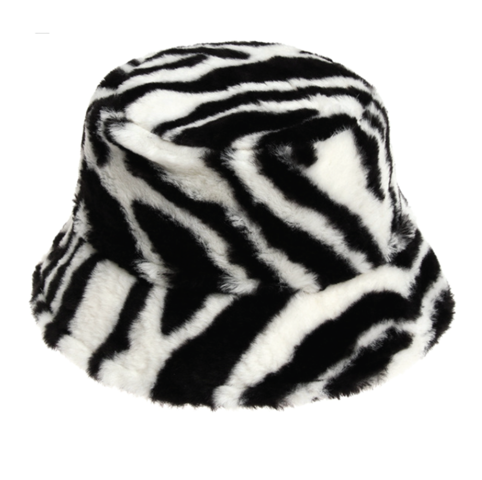 Fluffy Zebra Bucket Hat