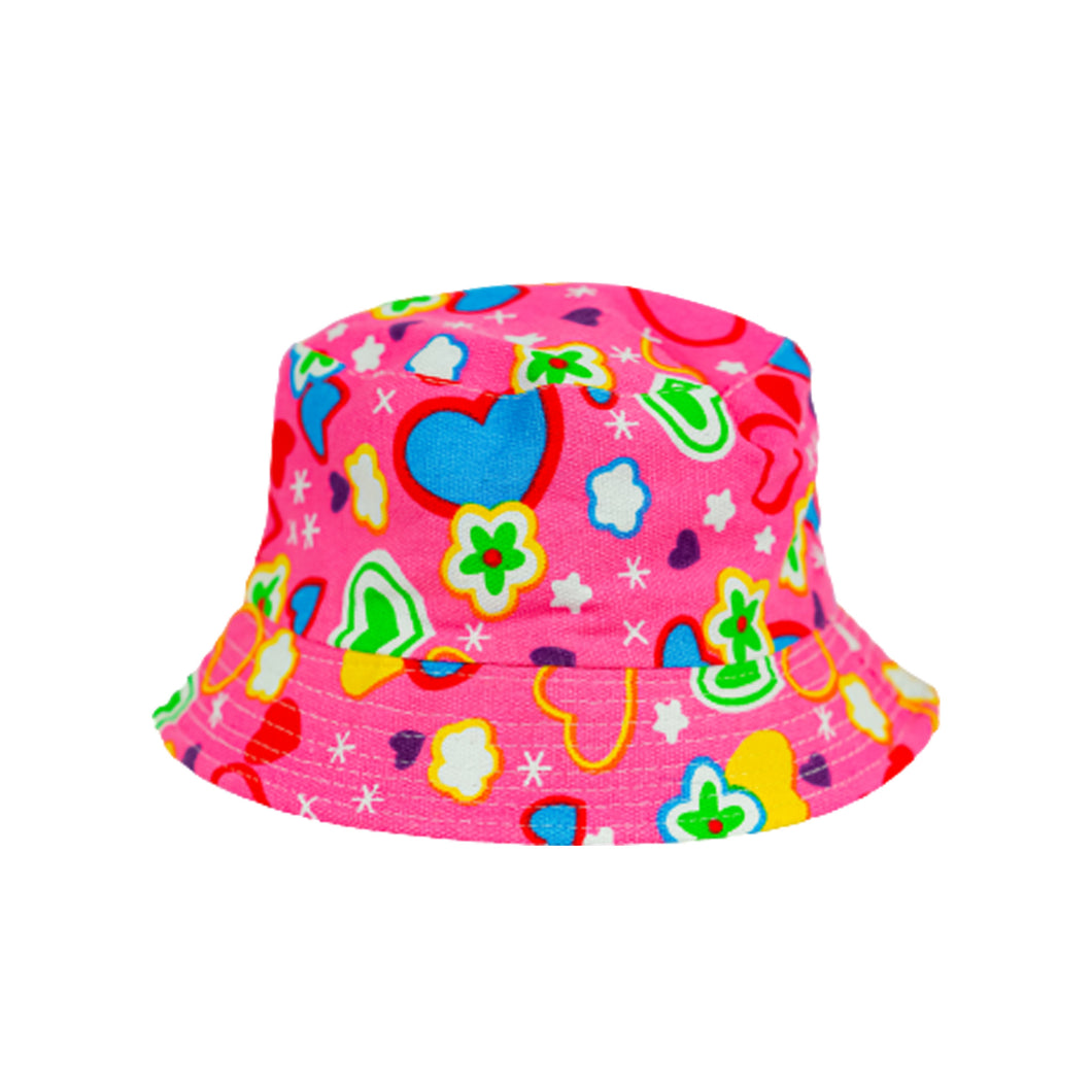 Pink Floral Bucket Hat - Kids